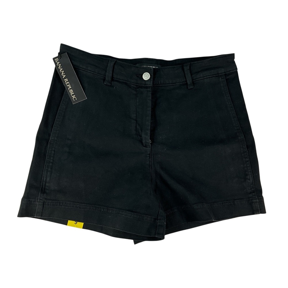 Banana Republic Chino Shorts Womens Size 6 Black New With Tags Cotton Blend